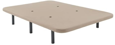 Shiito | Base Tapizada Nielson 135x190 cm | Tejido 3D en Tela de Color Beige | Incluye Válvulas de Transpiración | Juego de 6 Patas