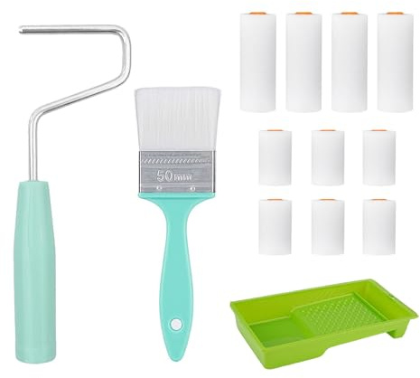 Farbroller Klein, 13 Stück farbroller, lackierwalze, Mini Lackierwalze, Schaumstoffrolle mit Hoher Dichte Farbroller Set, für Möbel Malerei und Renovierung