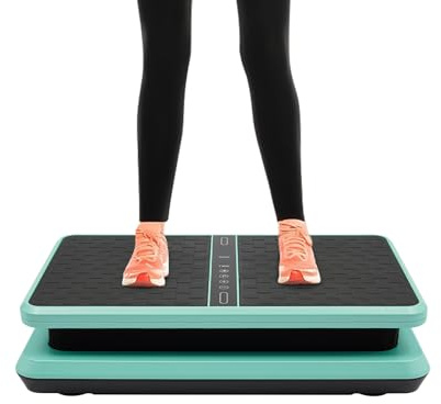Fyssnn Placa vibratoria, 200 W, potente placa vibratoria de hasta 150 kg, con pantalla digital y control remoto para entrenamiento de cuerpo entero, pérdida de peso, construcción muscular, fitness en