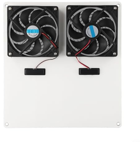 Oniissy Panel solar de doble ventilador con 40 W de potencia para ventilación de ático y escape de techo, compatible con casas de mascotas y talleres