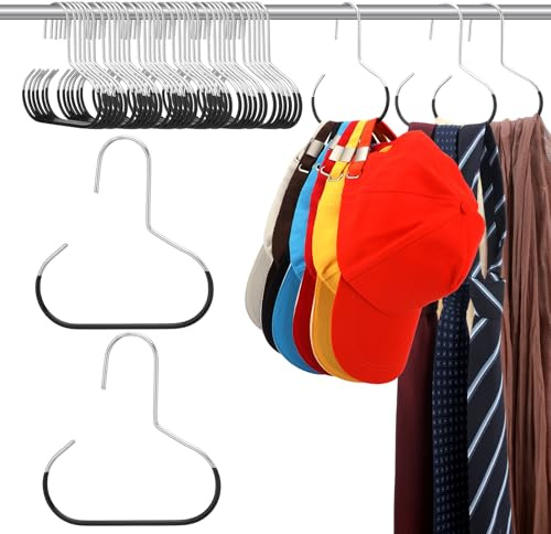 Muorruo 12 pièces cintres à Foulard, cintres en métal pour Ceintures, portiques à Chapeaux avec revêtement de poignée, Organiseur de Foulards, Support de Rangement pour Cravates, Foulards,