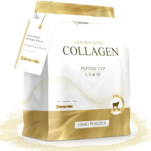 BIOTARY Collagène en poudre 1000 g 100% hydrolysat de collagène pur Peptides 1 – 2 – 3 Excellente solubilité 100% pur et original sans additifs Goût neutre