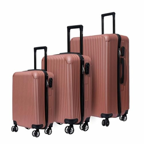 DASCK Juego de 3 Maletas de Viaje Color Gris | Trolley ABS Semirrígidas | 4 Ruedas Dobles 360° | Cerradura de Combinación | Apilables y Ligeras