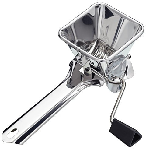 KitchenCraft Moulin à Manivelle pour Herbes Aromatiques en Acier Inoxydable (19 x 6,5 x 6,5 cm)