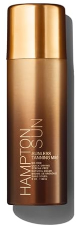 Hampton Sun Sunless Tanning Mist | Face + Body Self-Tanner | No-Rub + Mess-Free | Streak-Free, Long-Lasting, Natural-Looking Color| No Transfer Clear Mist | Quick-Dry | Award-Winning | All Skin Types