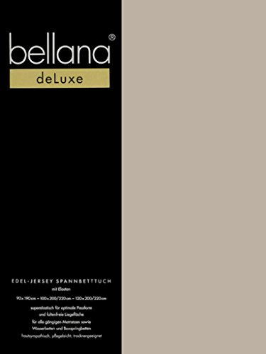 bellana® Deluxe Spannbetttuch für Wasserbetten und Boxspringbetten, 180-200 x 200-220 cm, Cappuccino