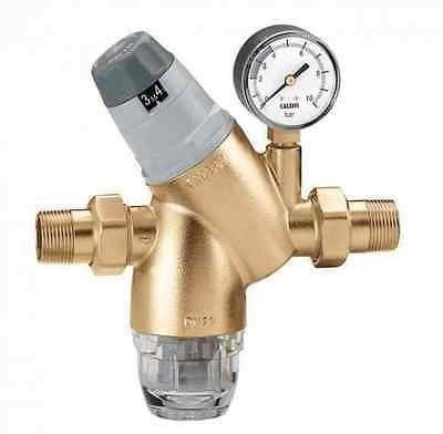 Caleffi Druckminderer mit austauschbarer Kartusche 3/4 Zoll DN20 Wasserdruckminderer mit Filterkartusche und Manometer, Druckminderungsventil, Druckregler 535151
