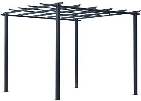 Outsunny 3 x 3 Meter Metal Pergola Garden Gazebo Grape Trellis for Climbing Plants Outdoor Sun Shelter Arbours