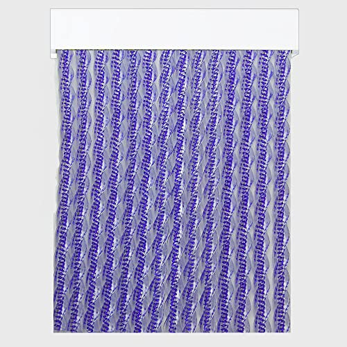 Cortinas Exterior Puerta de Cordon Hydra | Tiras Plastico PVC y Barra Aluminio | Ideal para Terraza y Porche | Antimoscas | Morado | 210 * 90
