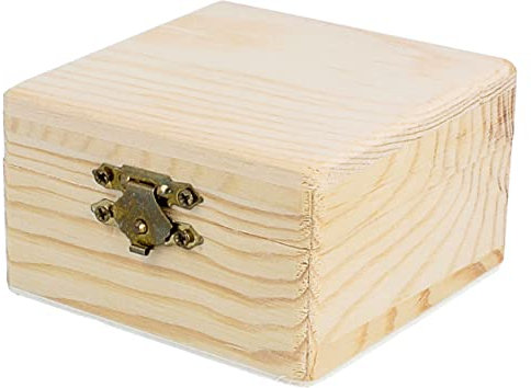 INNSPIRO Scatola legno di pino massiccio quadrato 8,5 x 8,5 x 5 cm.