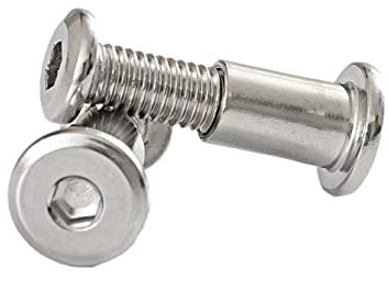 VLIZO HüLsenmuttern M3 M4 M5 M6 M8 Edelstahl Sechskantschraube Verbindungsschraube Küchenmöbel Schrankschraube 5 Sätze Schrankverbinder