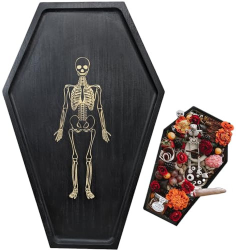 15.7 Halloween Serving Dish Tray - Skeleton Coffin Charcuterie Board