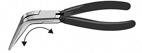 11 Long 45-Degree Bent Long Nose Pliers 280mm, Bent 45°, Extra Long Steel Pliers with Curved Jaws, Stork Beak Pliers for Narrow Spaces Or Professional Use