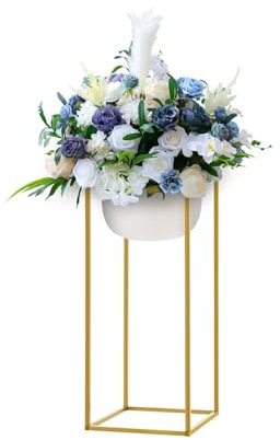 MEHOOSPVN Lot de 10 supports de fleurs pour table de mariage, centres de table, vases dorés de 60 cm, en métal, pour sol floral, colonne, haut vase géométrique, salon, décoration de fête