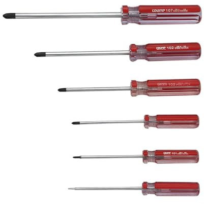 Juego de Destornilladores de 6 Piezas Con Punta Magnética - Destornillador de Tres Puntas Con Mango de Plástico - Incluye Y1.5, Y2, Y3, Y4, Y5, Y6 mm