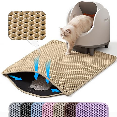 Petinstinct Grand Tapis Litière Chat, 75x55 cm, XL, Beige