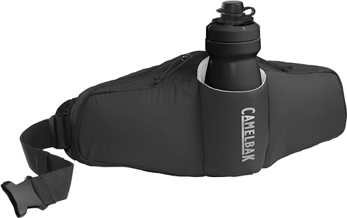 CamelBak Podium Flow 2 - Riñonera para Ciclismo de montaña, Ciclismo de Grava, Contiene Botella de Bicicleta Podium Dirt Series de 21 onzas, Color Negro