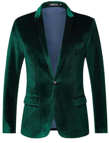 Foweknow Blazer da Uomo Slim Fit Giacca in Velluto Classica Giacca da Completo Giacca Sottile Autunno Inverno Giacca Versatile Funzionale Giacca da Matrimonio Mascherata Ballo di Fine Anno Smoking