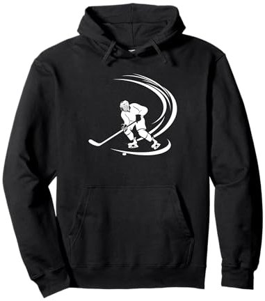 Eishockeyspieler Skizze Eissport Eishockeyschläger Pullover Hoodie