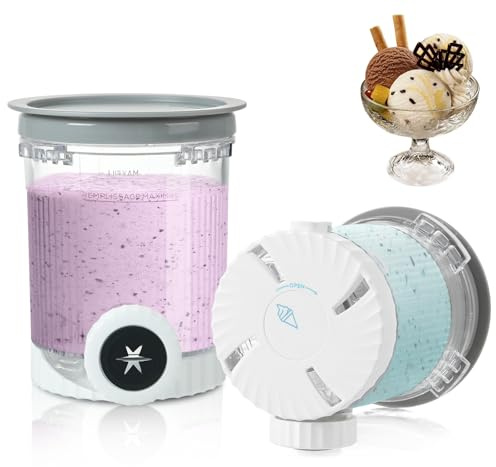 2 Pack Pint Containers Replacement for Ninja Swirl Ice Cream & Soft Serve Makers, 16oz Creami Swirl Pints and Lids Compatible with NC700 NC701 Series, BPA-Free & Dishwasher Safe