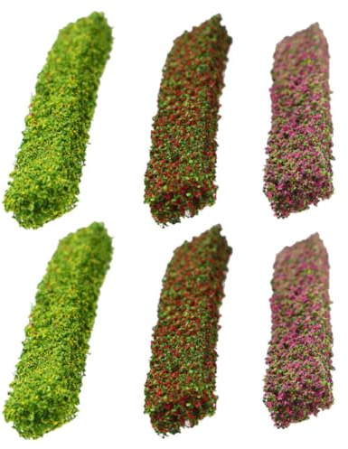 CLISPEED 6pcs Arbusti in miniatura Modello Alberi Piante Artificiali per Treno Scenario Diorami Casa delle Bambole Decorazione del Paesaggio Verde Realistico per Architettura Modello