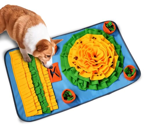 Gobesty Snuffle Mat for Dogs, Washable Snuffle Mat for Puppies, Anti-Slip Interactive Feeding Mat, Dog Snuffle Toy for Medium and Small Dogs Encourages Natural Foraging Skills and Slow Eating
