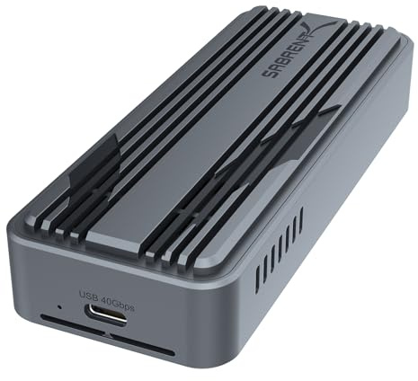 SABRENT USB4 NVMe SSD Gehäuse - Werkzeugloses USB 4.0 M.2 PCIe 4.0 x4 externes SSD-Gehäuse, 3900 MB/s, Thunderbolt 3/4 & USB-C kompatibel, für 2230/2242/2260/2280 Laufwerke (EC-U4TN)