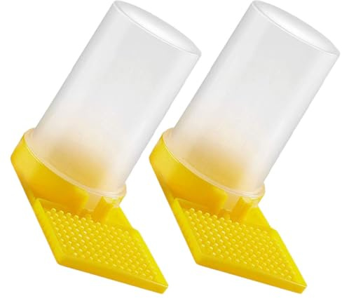 SHINEOFI 2 Stück Bienenfutterspender aus Langlebigem Pp Bienenstockeingang Wassernapf Imker Wasserbecher für Bienentränke im Garten Wiederverwendbar Bienenfreundlich