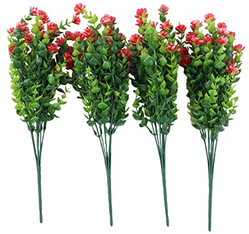 GIDRLL Juego de 4 orquídeas artificiales realistas de polietileno, ideales para arreglos florales, bodas y decoración del hogar, para interiores y exteriores