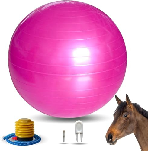 FOUTP 17-Inch Horse Balls Mega Equine Ball for Play Training Horse Soccer Ball Anti-Burst Herding Balls for Horses Goat Donkey (pink)
