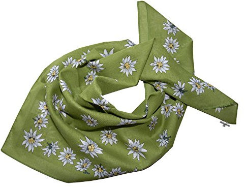 Moschen-Bayern Trachtenhalstuch Trachtentuch Halstuch Edelweiß Trachten Damen Herren Nickituch Edelweißtuch Grün