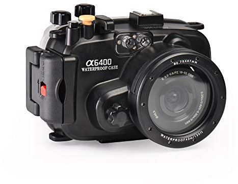 Sea frogs 130ft/40m Underwater Camera Housing Waterproof Case for Sony A6400 Can Be Used with 16-50mm Lens (Housing + Red Filter)