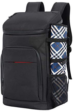 Kühlrucksack Kühltasche mit Picknickmatte und Bierkorkenzieher Groß Kühl Rucksack Wasserdichten Ultraleicht Rucksäcke Damen Herren Cooler Bag für Camping, BBQ, Wandern, Picknick,Schwarz