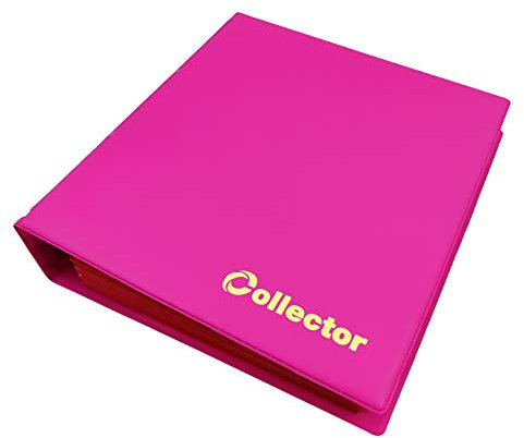 COLLECTOR Münz-Sammelalbum für 280 Verschiedene Münzen-Größen, für 2 Euro Münzen und andere mittlere Größe - mit Seiten und Roten Trennblättern + Index - Pastellrosa Münzalbum