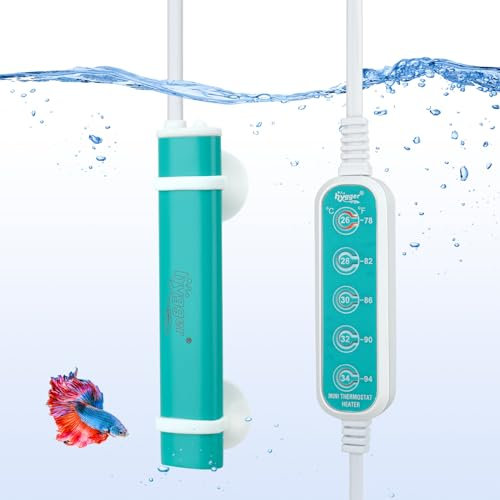 hygger Aquarium Heizung Klein 25W Aquarium Heizer Mit Saugnäpfen, Einstellbar Aquariumheizer Klein Heizstab für Fischbecken, Überhitzungsschutz