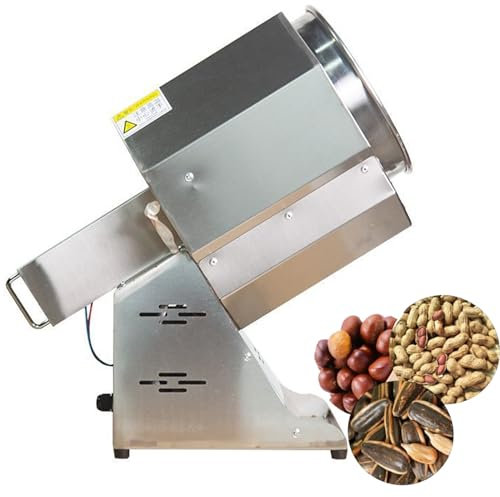 1500W KaffeeröSter – Elektrische RöStmaschine Aus Edelstahl FüR NüSse, Elektrisch Beheizte RöStmaschine Mit Timer/Steuerbarem Thermostat/Trommeldurchmesser 21 Cm,Silver