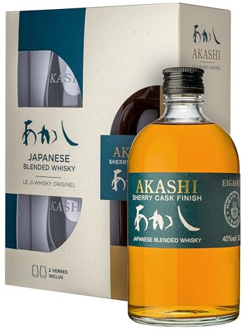 Akashi Sherry Cask Coffret Whisky Japonais + 2 verres 40° 50cl