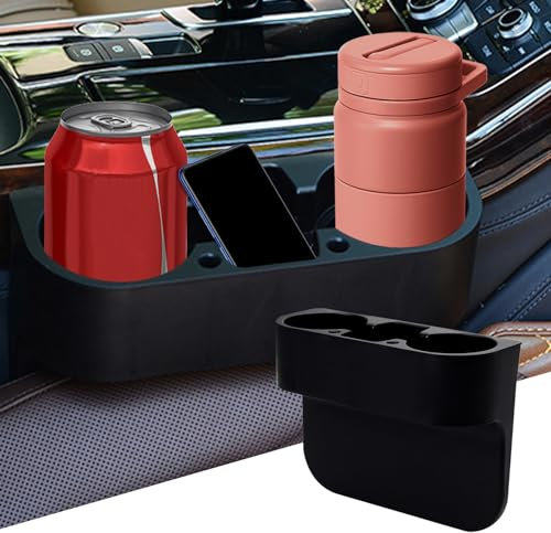 deemars Auto Tassenhalter, Sitz Lücke Füller Cup Organizer Storage Box, Autozubehör Portable Multifunktions-Fahrzeugsitz Cup Handy Getränke Halter Box für die meisten Autos (Schwarz)