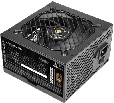 Mars Gaming MPB650SI, PC-ATX-Netzteil 650W, 7 Jahre Garantie, 80Plus Bronze 230V, 90% Effizienz, SI Extreme Silence Lüfter mit Kupferkern, AI2-RPM-, DC-DC- und SMD-Technologien, Schwarz