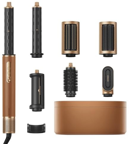 DREAME AirStyle Pro, 7-in-1-Hairstyler, Schnelltrocknend, 2 Lockenaufsätze, Volumen für das Haar, glättende Bürste, Frizz-Reduzierung, Lederset, Airflow-Styling