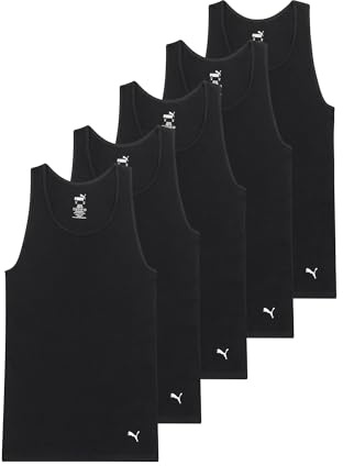 Puma 5 Pack Cotton Rib Tank Top Lot de 5 débardeurs en Coton côtelé Homme (Lot de 5)