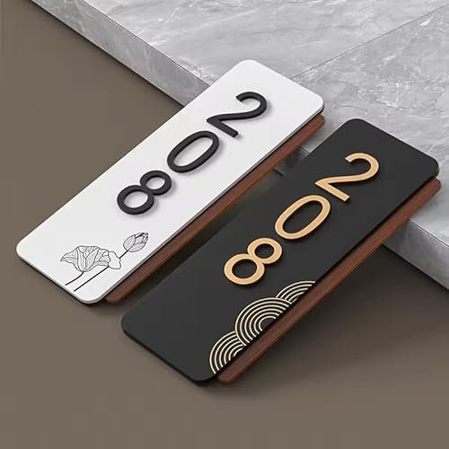 Placas De Puerta Personalizadas, Modernas Y Originales, De Doble Capa, Con Grabado Numérico 3D De Acrílico, For Casa, Villa, Tienda, Oficina, Apartamento, Restaurante, Hotel.(XL:11x28 cm)