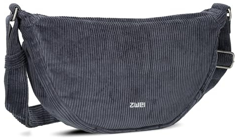 Zwei Damen Handtasche Mademoiselle.M M50 Moon-Bag 2 Liter Trend-Tasche in Halbmond-Form vielseitig als Bauchtasche Crossbody-Bag Abendtasche Umhängetasche zu tragen (cord-polar)