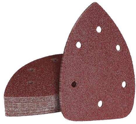 MANICAF Schleifpapier Dreieckschleifer, 20 Stück Schleifpapier Holz, Deltaschleifer Schleifpapiers Körnungen 40, Schleifpapiers Klett 140mm x 100mm Schleifblätter für Schleifmaschinen