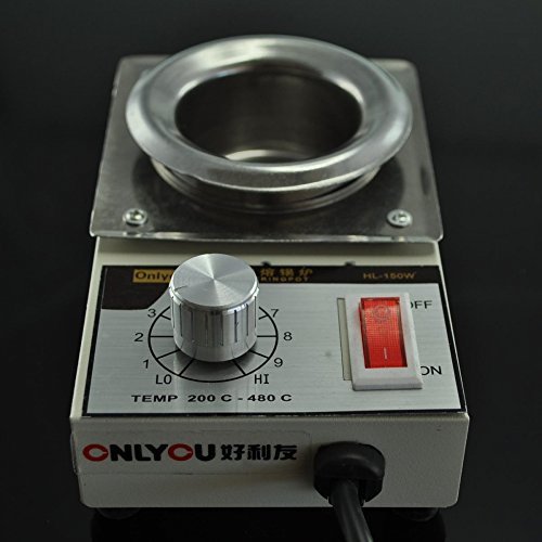Mlink Mini Pot à Souder 150W Céramique Réglable 100-450°C Capacité 0,5 kg Soudure Sans Plomb 220V