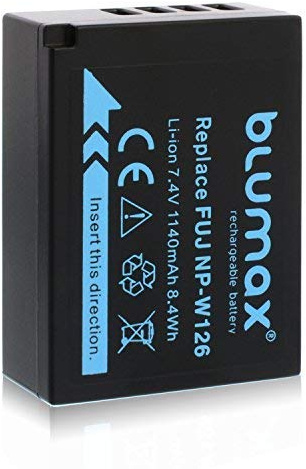 Blumax Akku kompatibel mit Fujifilm NP-W126s NP-W126 - Fuji XT-3 XT-200 X-A7 X100VI (echte 1140mAh)