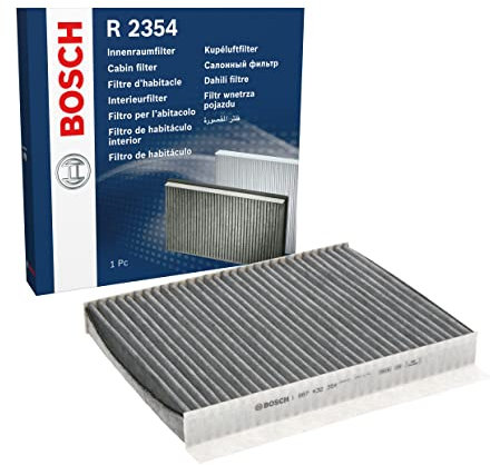 Bosch R2354 Filtro de Habitáculo de Carbón Activo - Filtro de Repuesto Contra Olores Desagradables, Polen y Polvo, Para un Aire más Limpio en el Vehículo