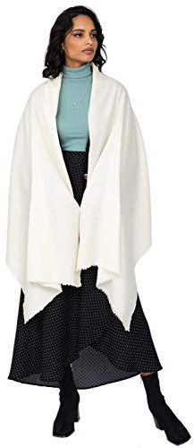 likemary Schals & Tücher für Damen – Großer Multi-Use Wollschal & Reisedecke – Leichter, Warmer Damen Schal für Herbst und Winter – Fairtrade Geschenk für Frauen Elfenbein