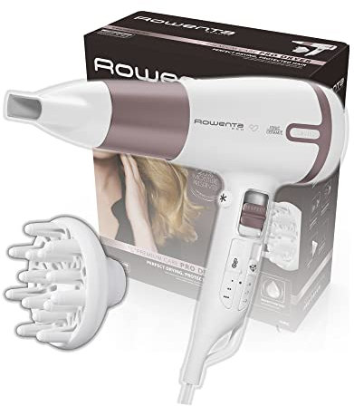 Rowenta Premium Care Pro CV7460 - Secador pelo, alta capacidad, 2400W, función iónic y Respect para un 25% menos de deshidratación, 2 velocidades y 3 temperaturas, menor deshidratación del cabello