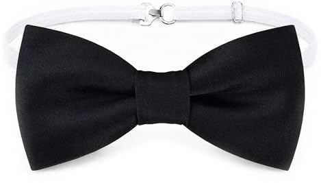 TigerTie - Småbarn, babyfluga i enfärgad, enfärgad med elastiskt band, 29 till 40 cm, justerbar halsomkrets + förvaringslåda, svart